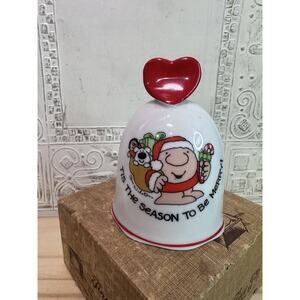 Vintage 1981 Ziggy Tis The season To Be Merry Porcelain Bell Tom Wilson Japan
